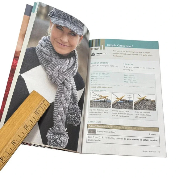 Patons Knitting Pattern Books Lot 6 Socks Sweaters Cable Dresses Other PB Modern - Picture 7 of 11